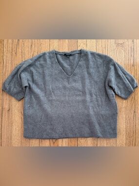 OPUS V-Neck Short Sleeve Knit Sweater - Gray size 36 EU